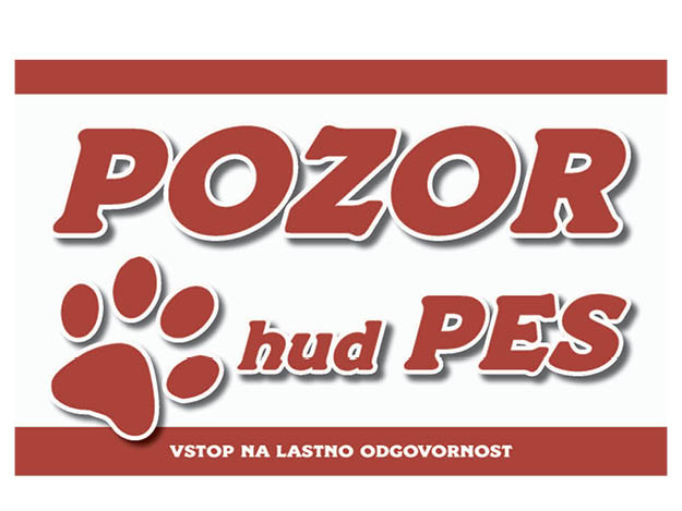 Pasja tablica pozor hud pes 5