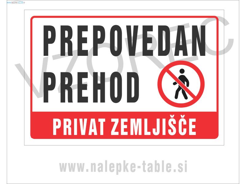 Prepovedan prehod tablica