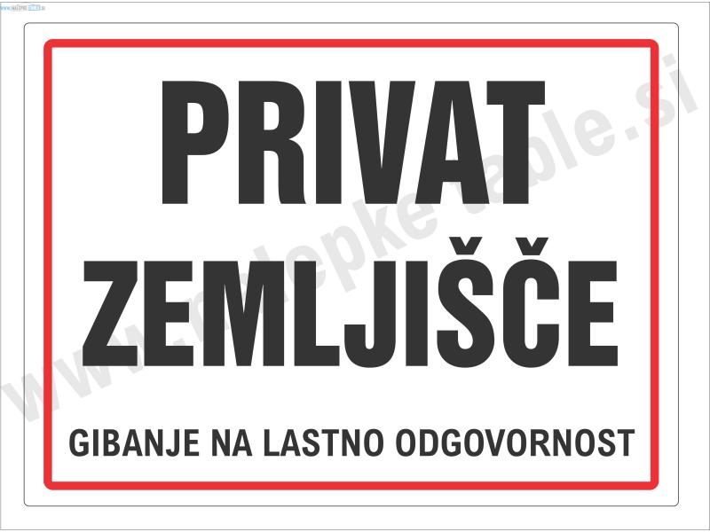 Tabla Privat zemljisce