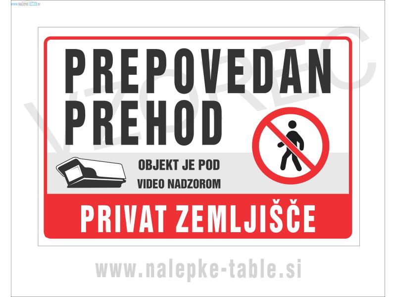 Tabla prehod prepovedan objekt